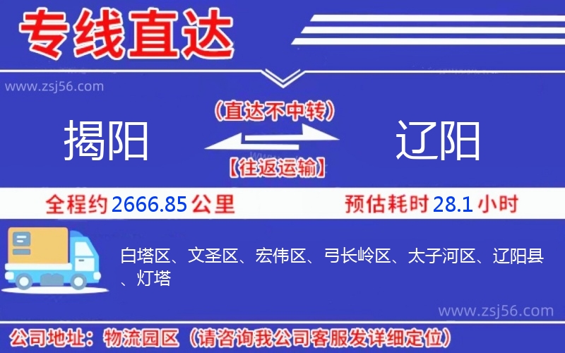 揭陽(yáng)到遼陽(yáng)物流公司