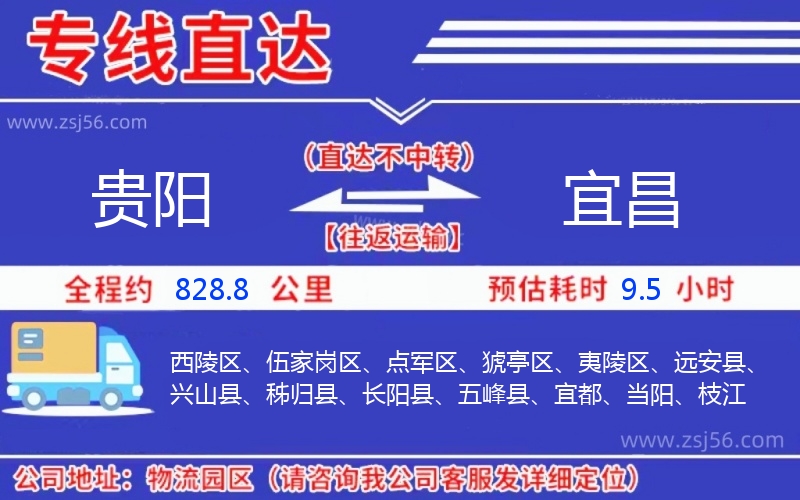 貴陽到宜昌物流公司