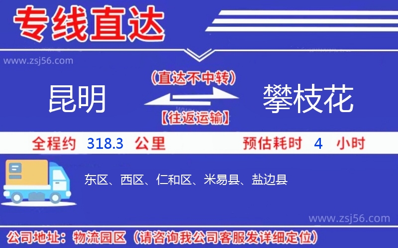 昆明到攀枝花物流公司
