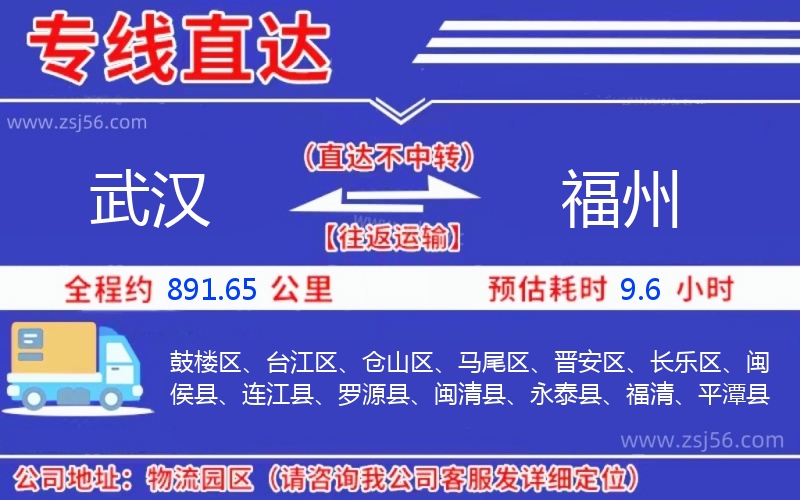 武漢到福州物流公司