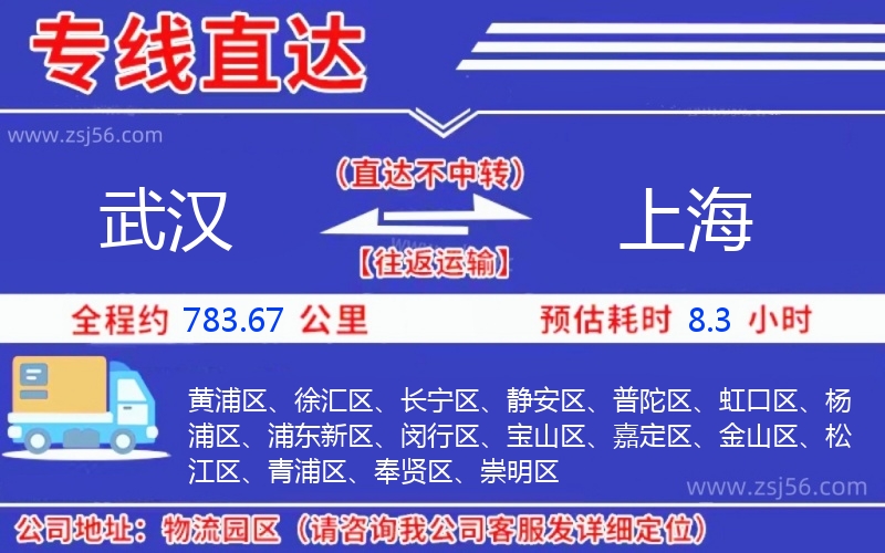 武漢到上海物流公司