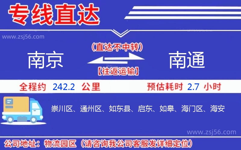 南京到南通物流公司 南京到南通物流公司